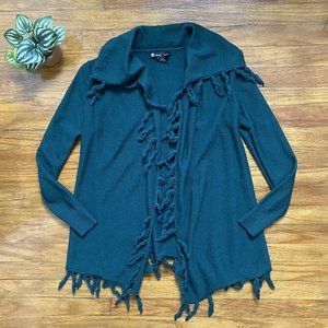 Valerie Bertinelli Womens Sweater Small Forest Green Cardigan Merino Wool Blend